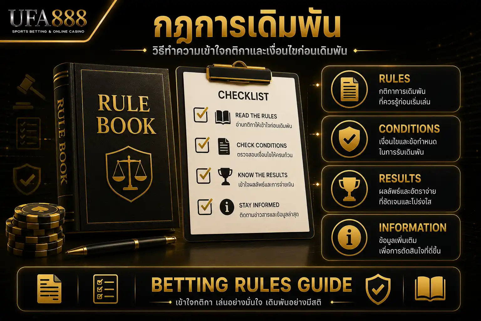 กฎการเดิมพัน วิธีทำความเข้าใจกติกาและเงื่อนไขก่อนเดิมพัน