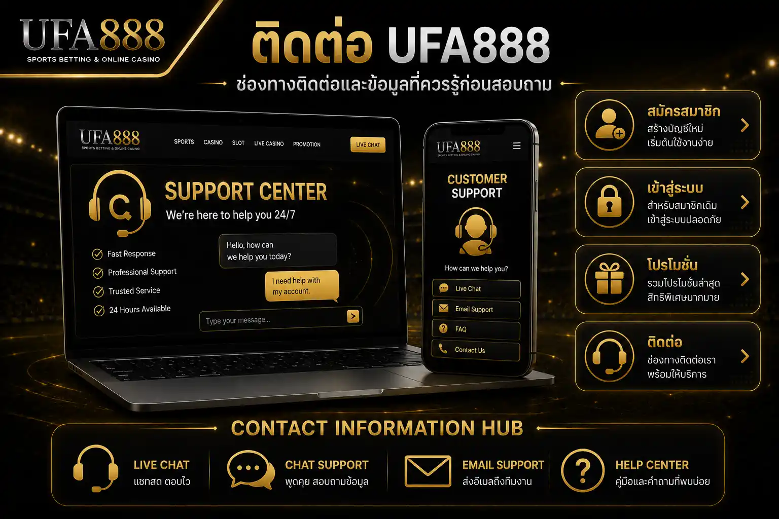 ติดต่อ UFA888 พร้อมข้อมูลช่องทางติดต่อและสิ่งที่ควรรู้ก่อนสอบถาม